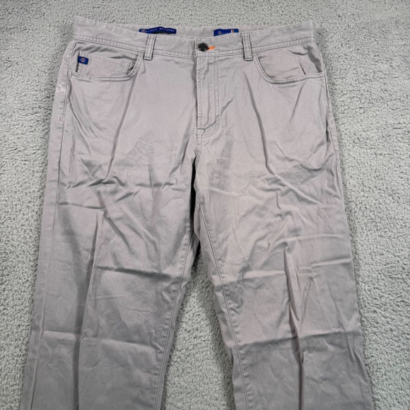 Stitch Pants Mens 35x30 Grey Cotton Blend Stretch Straight Leg Chinos - Picture 2 of 11